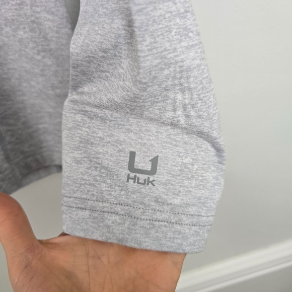 NWT Huk Men's Cold Front Gray ¼ Zip Pullover Size L Performance Fishing Top - Picture 9 of 9